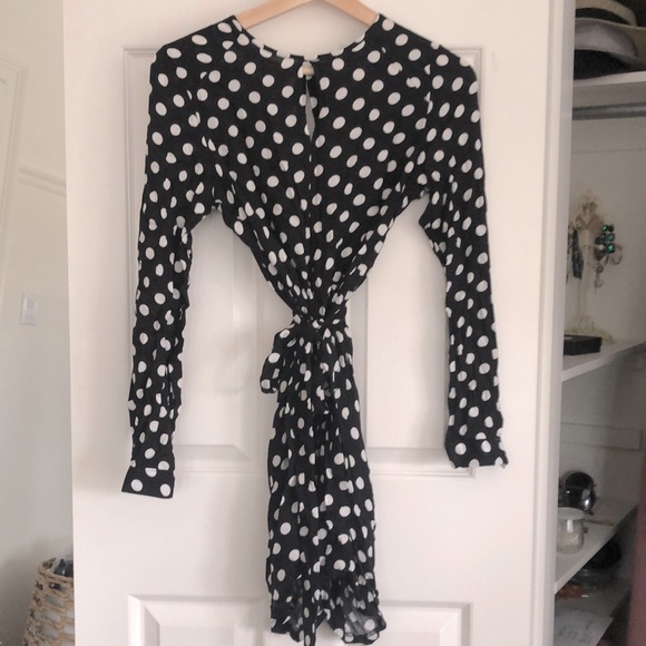 Baluoke Long Sleeve Polka Dot Shorts Romper - Picture 1 of 3